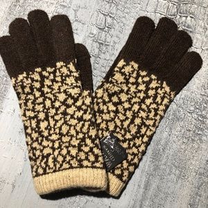 Gloves Brown and Taupe Wool angora Wanni b…